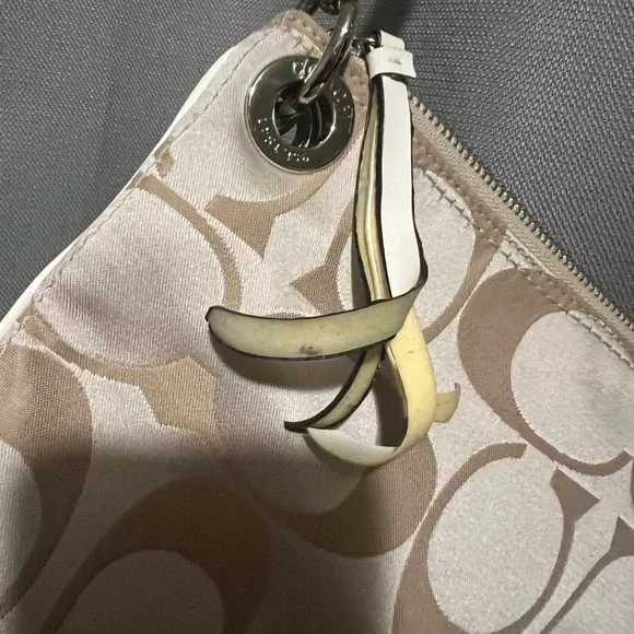 Coach Beige Signature Shoulder Bag - Picture 9 of 12